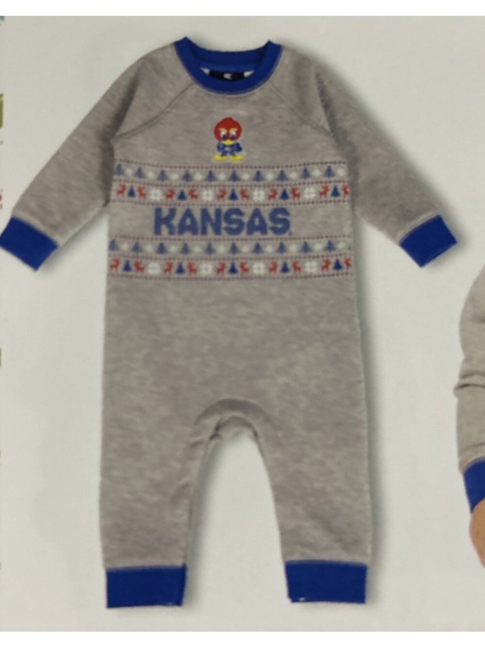 NEW Kansas KU Jayhawks Colosseum Holiday Christmas One Piece Outfit Infant 6-12